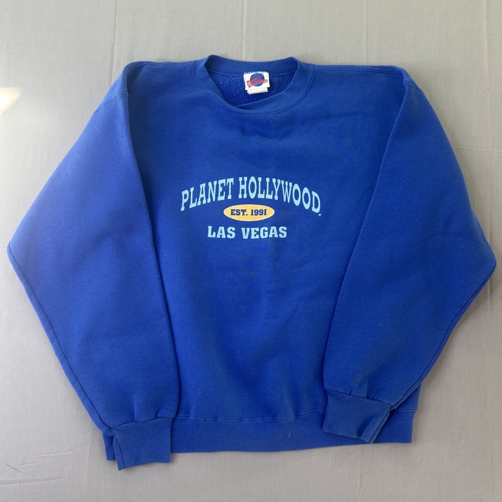 Vintage 1991 Planet Hollywood Las Vegas Sweatshirt Blue Made in USA Small